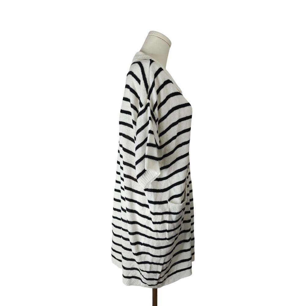 BiB! Striped Knit Cardigan Size S Short Sleeves Oversized NWT - Picture 3 of 5